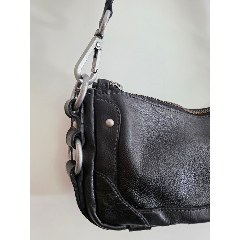 Free People We The Free Lillie Leather Shoulder Bag Black Baguette Y2K NWT - Picture 7 of 9